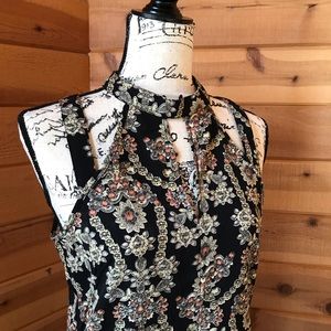 Baroque Romper with Pockets and Cutouts